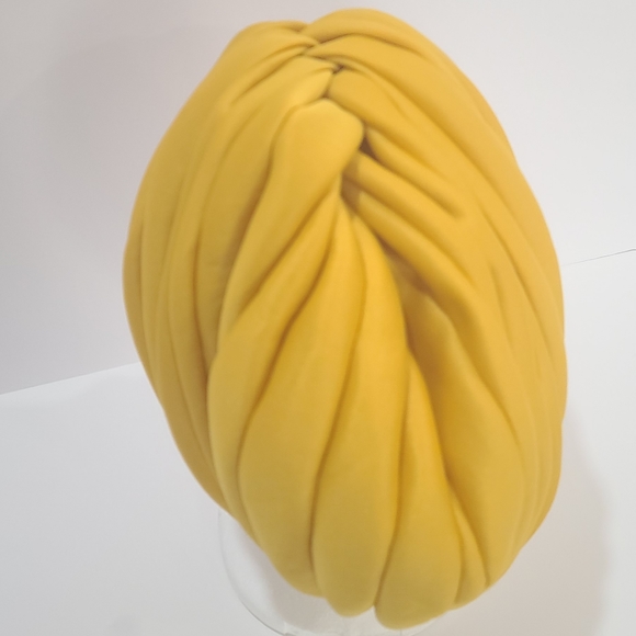 Handmade Pre-styled African Head Wrap, Yellow - Picture 5 of 12